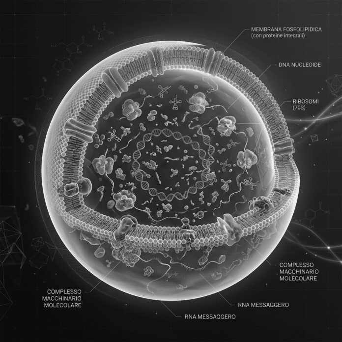 Illustrazione sul passaggio dalla molecola alla cellula minima