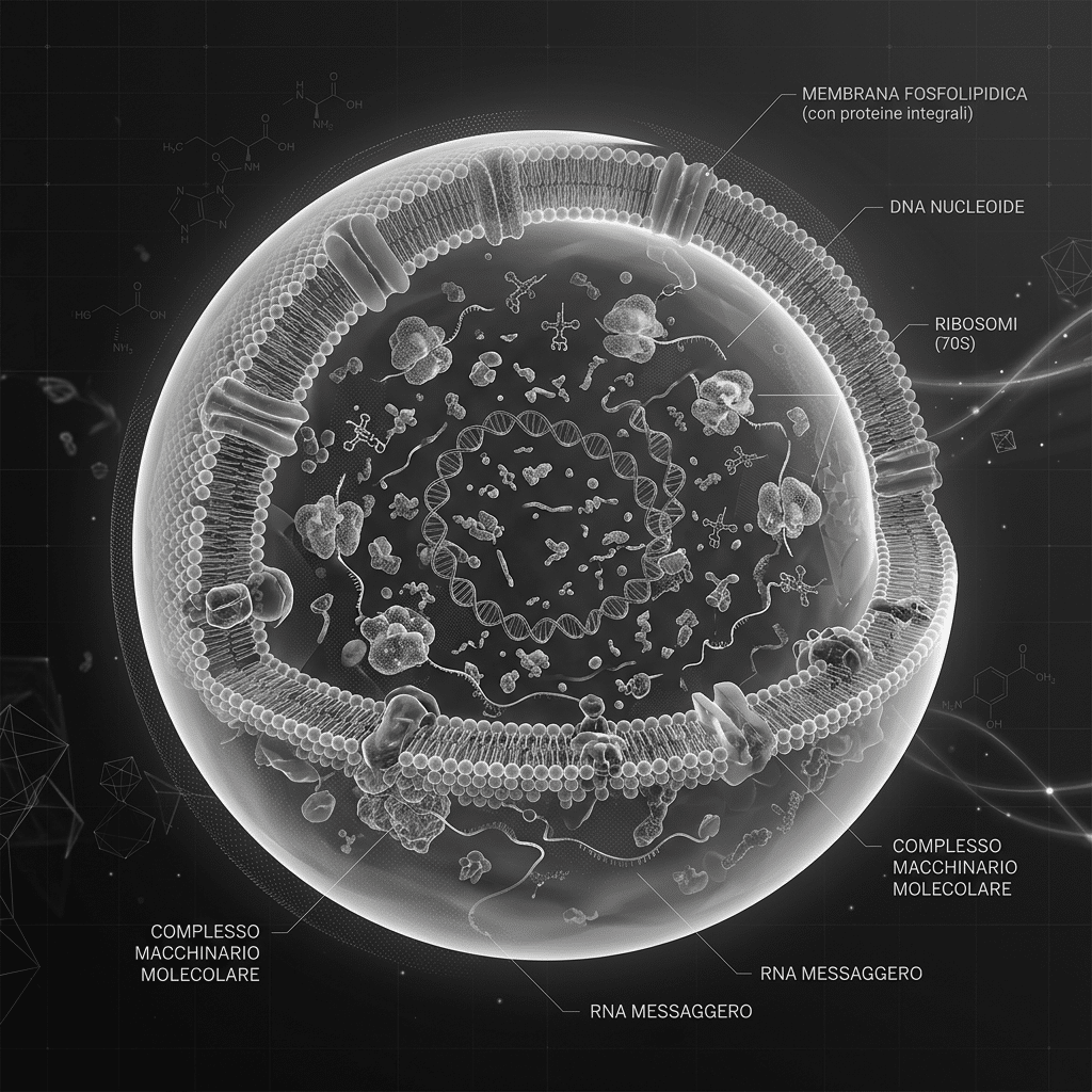 Illustrazione sul passaggio dalla molecola alla cellula minima